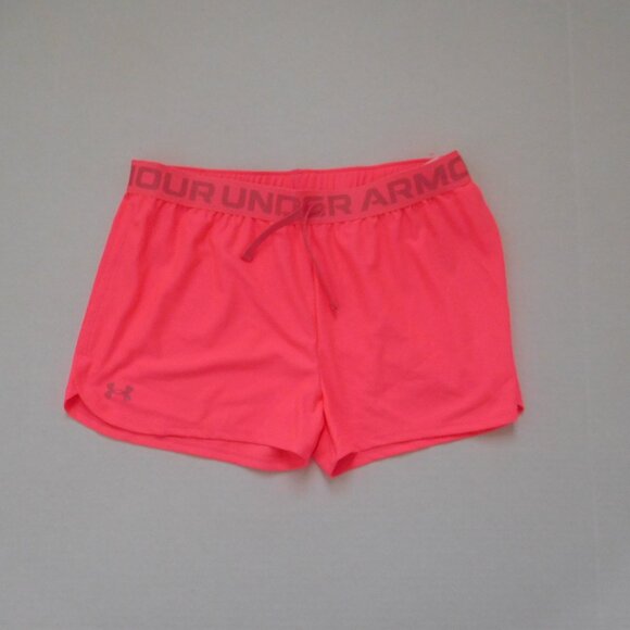 NWT Girls Under Armour Neon Pink Athletic Shorts sz YXL - Picture 1 of 1